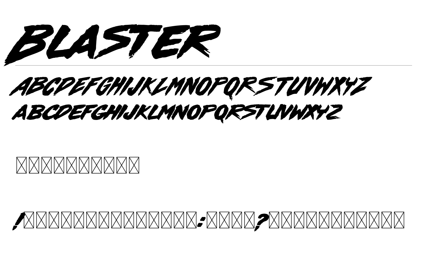 Blaster Font preview