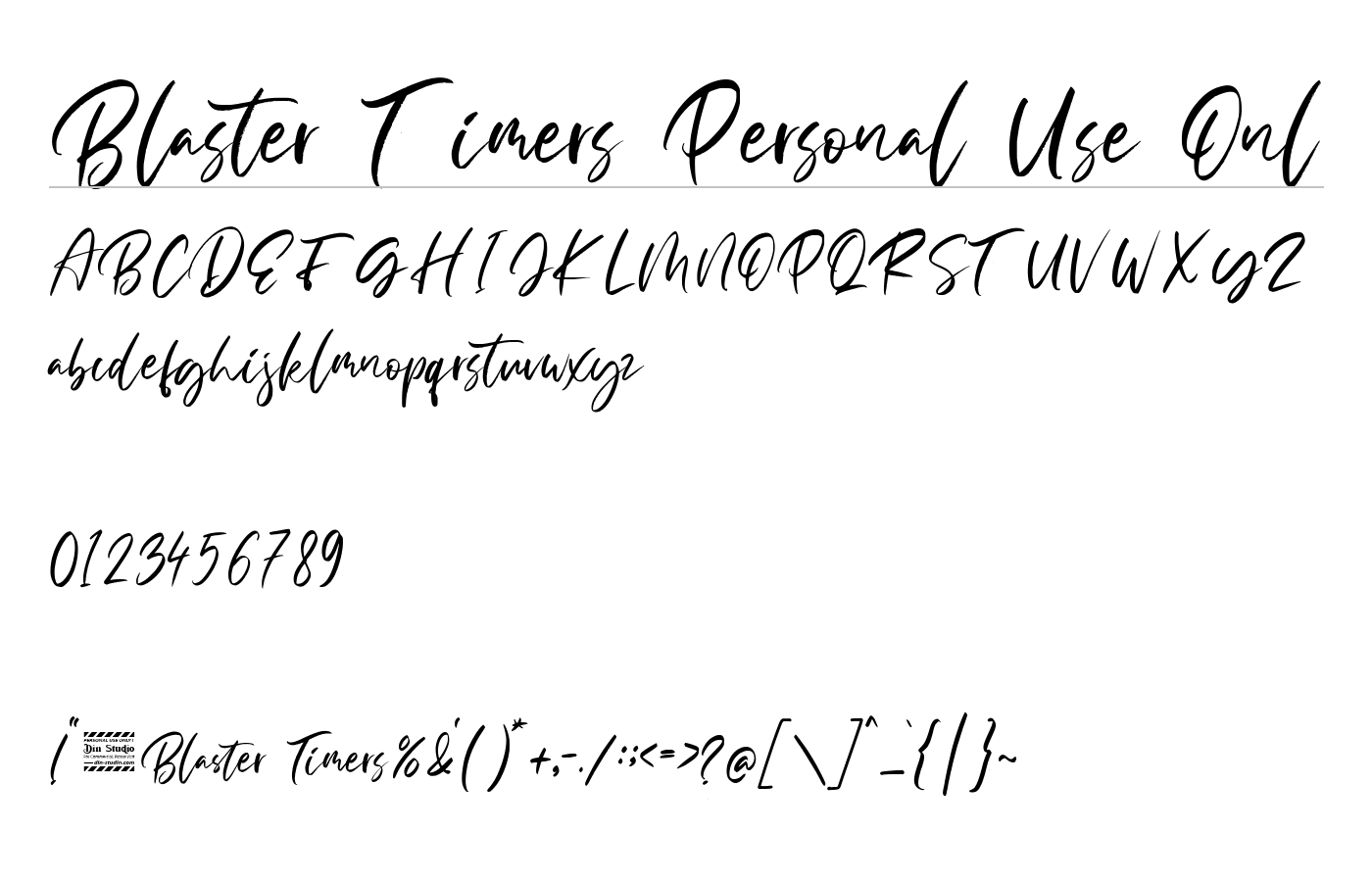 Blaster Timers Personal Use Onl Font preview