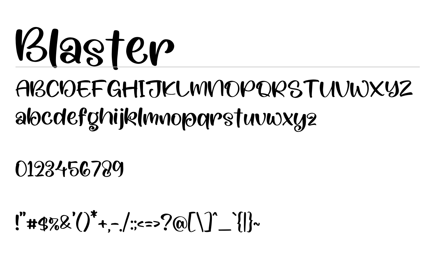 Blaster Font preview