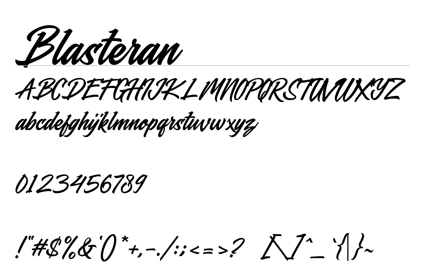 Blasteran Font preview