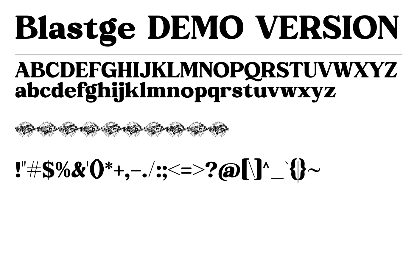 Blastge DEMO VERSION Font preview
