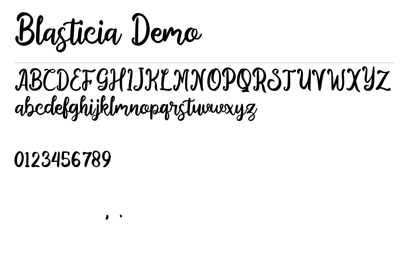 Blasticia Demo Font preview