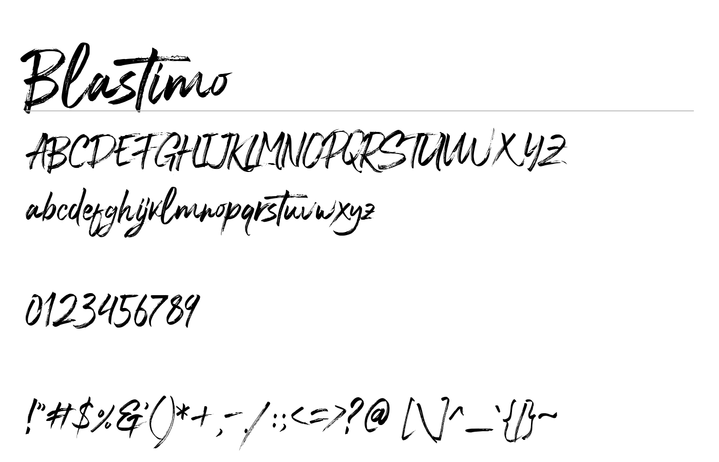 Blastimo Font preview