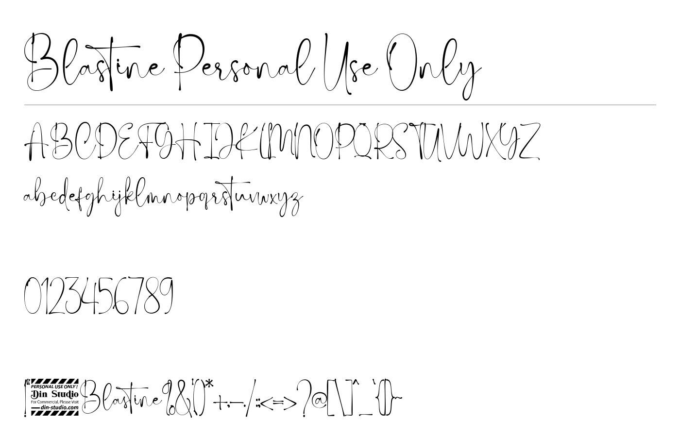 Blastine Personal Use Only Font preview
