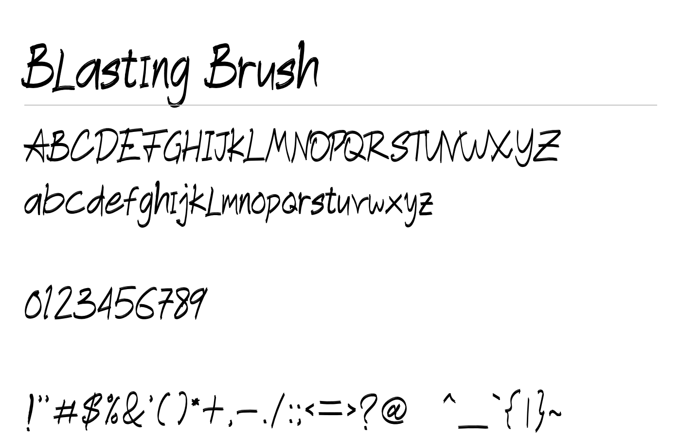 Blasting Brush Font preview