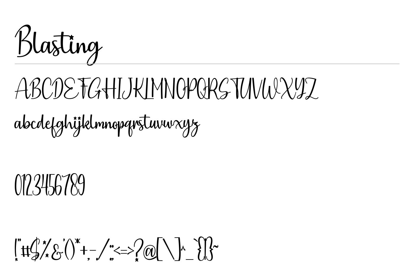 Blasting Font preview