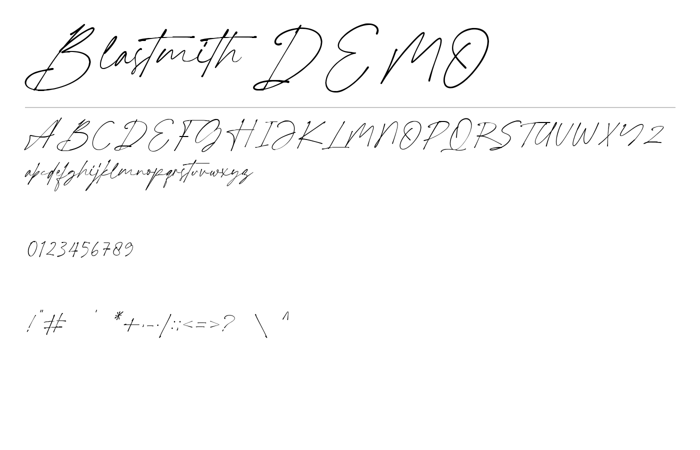 Blastmith DEMO Font preview