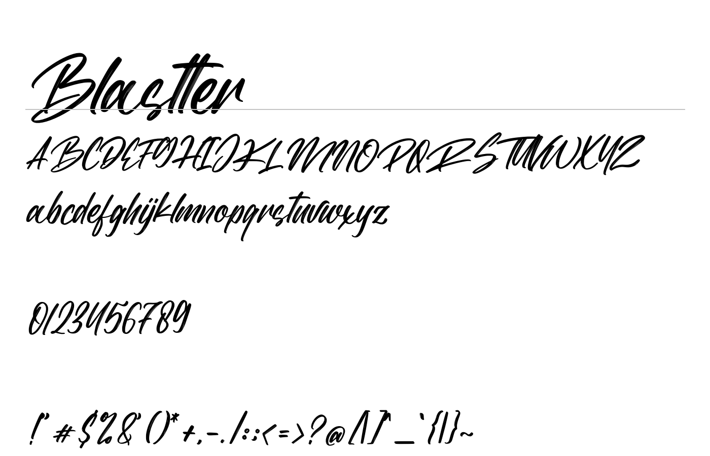 Blastter Font preview
