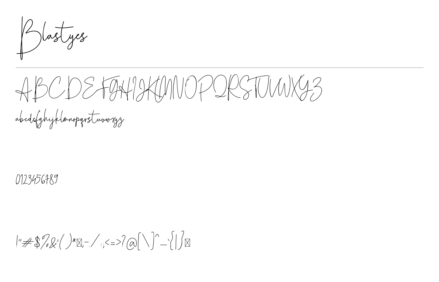 Blastyes Signature Font preview