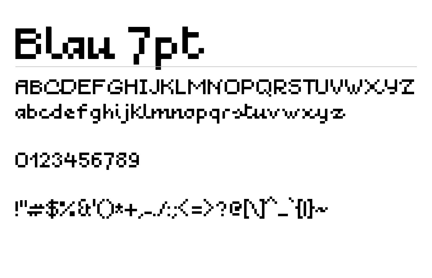 Blau 7pt Font preview