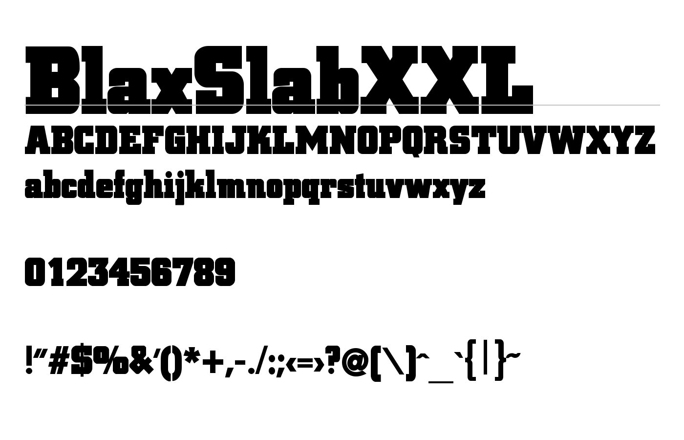 BlaxSlabXXL Font preview
