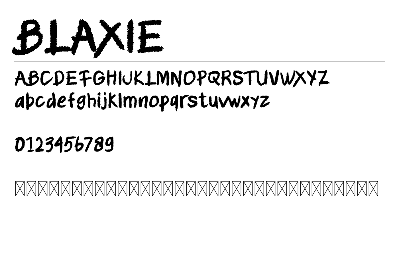BLAXIE Font preview