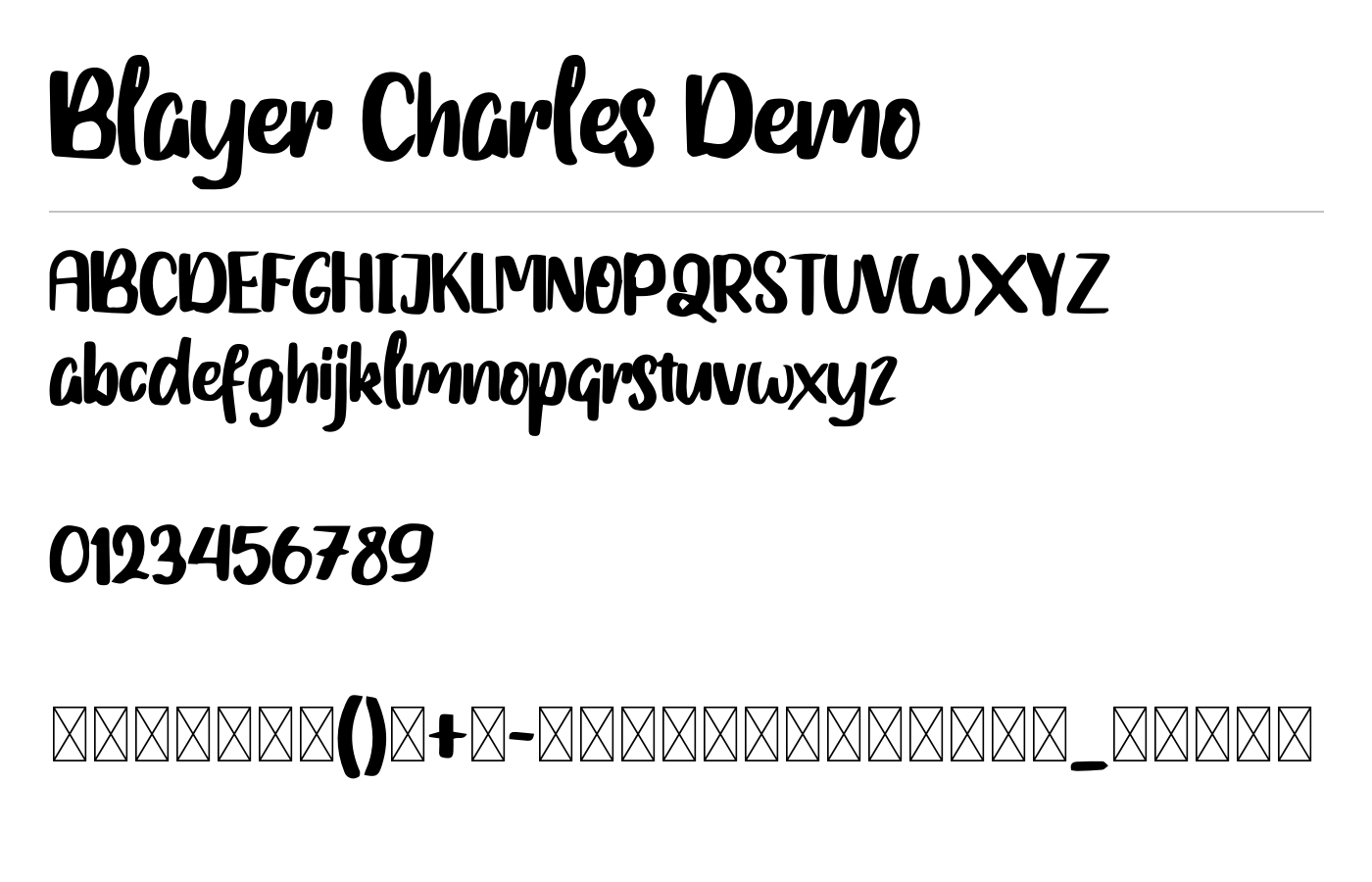 Blayer Charles Demo Font preview