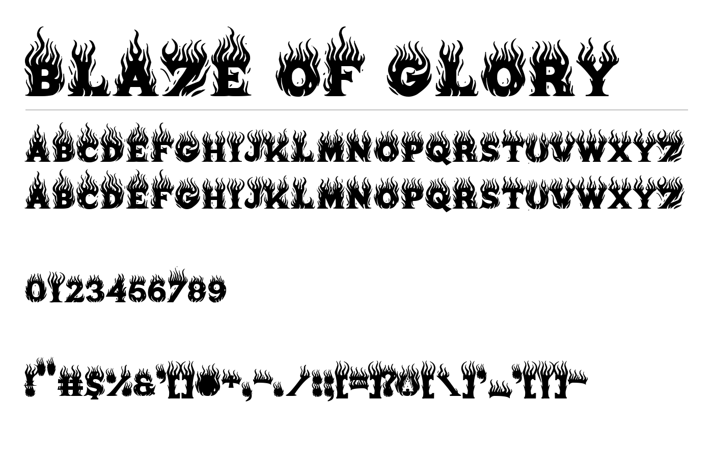 Blaze of Glory Font preview