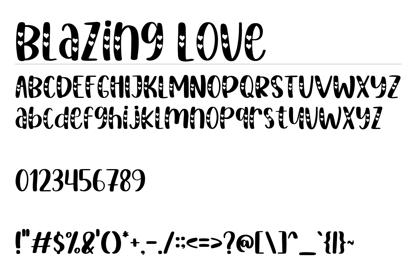 Blazing Love Font preview