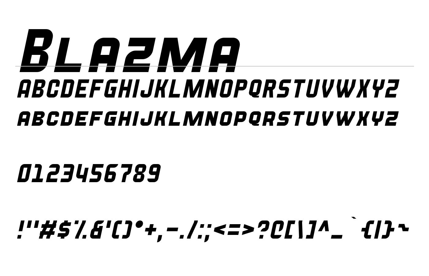 Blazma Font preview