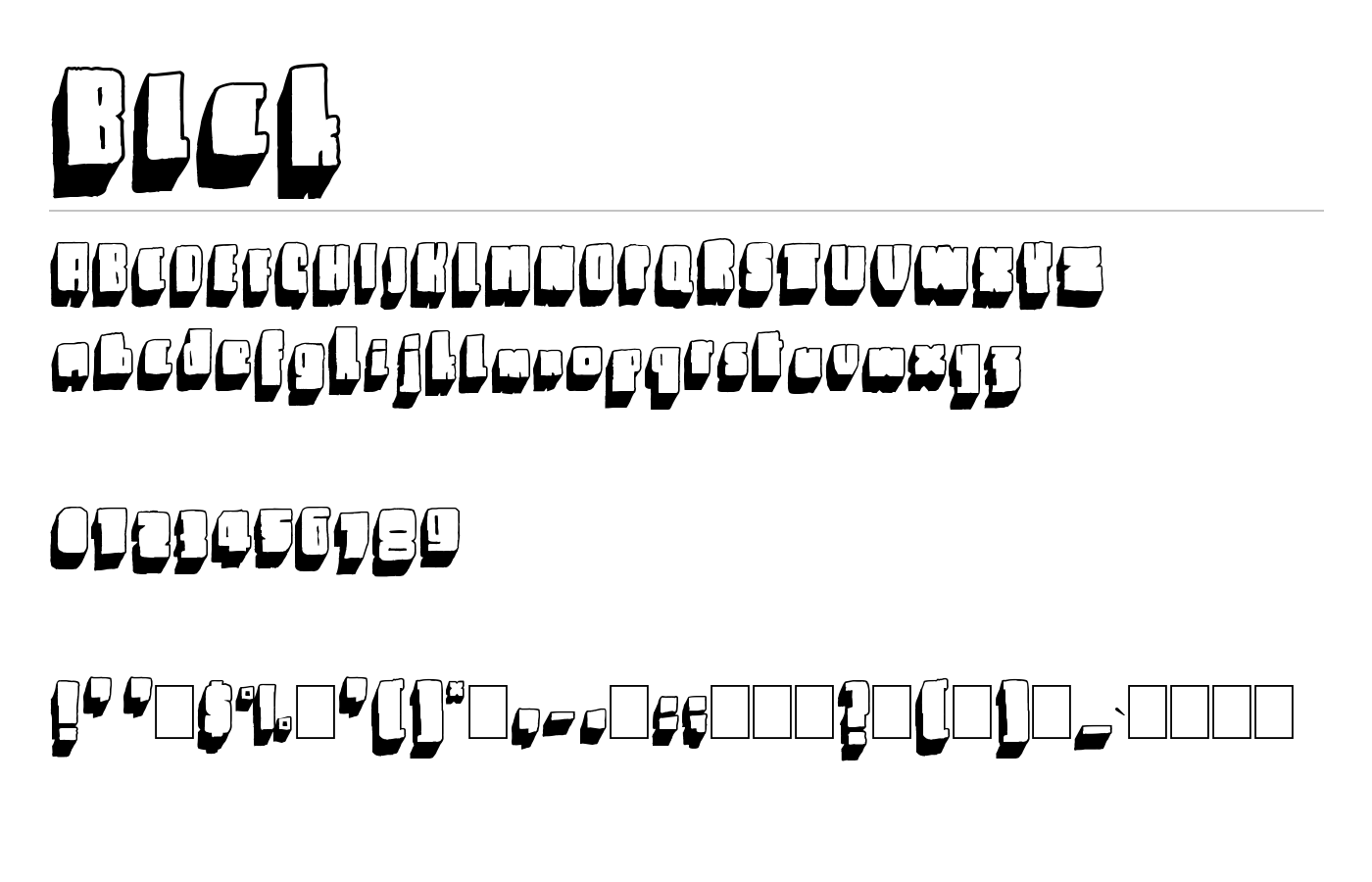 Blck Font preview