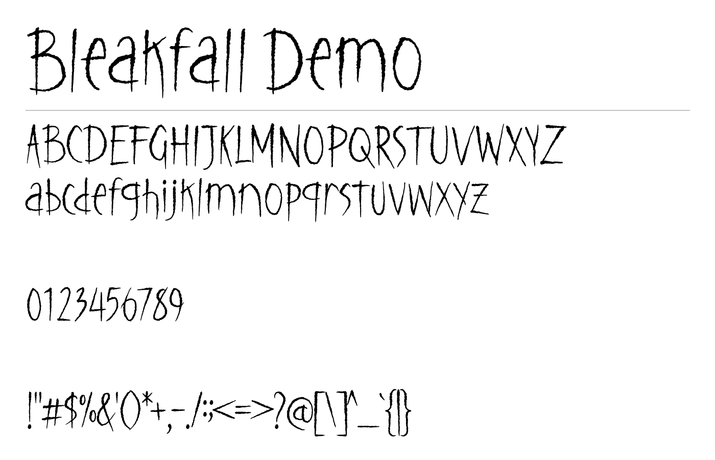 Bleakfall Demo Font preview