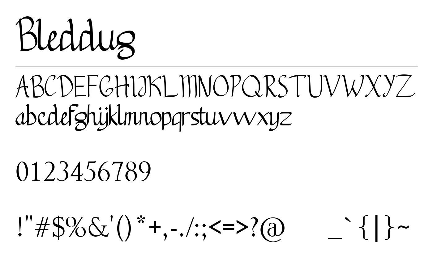 Bleddug Font preview