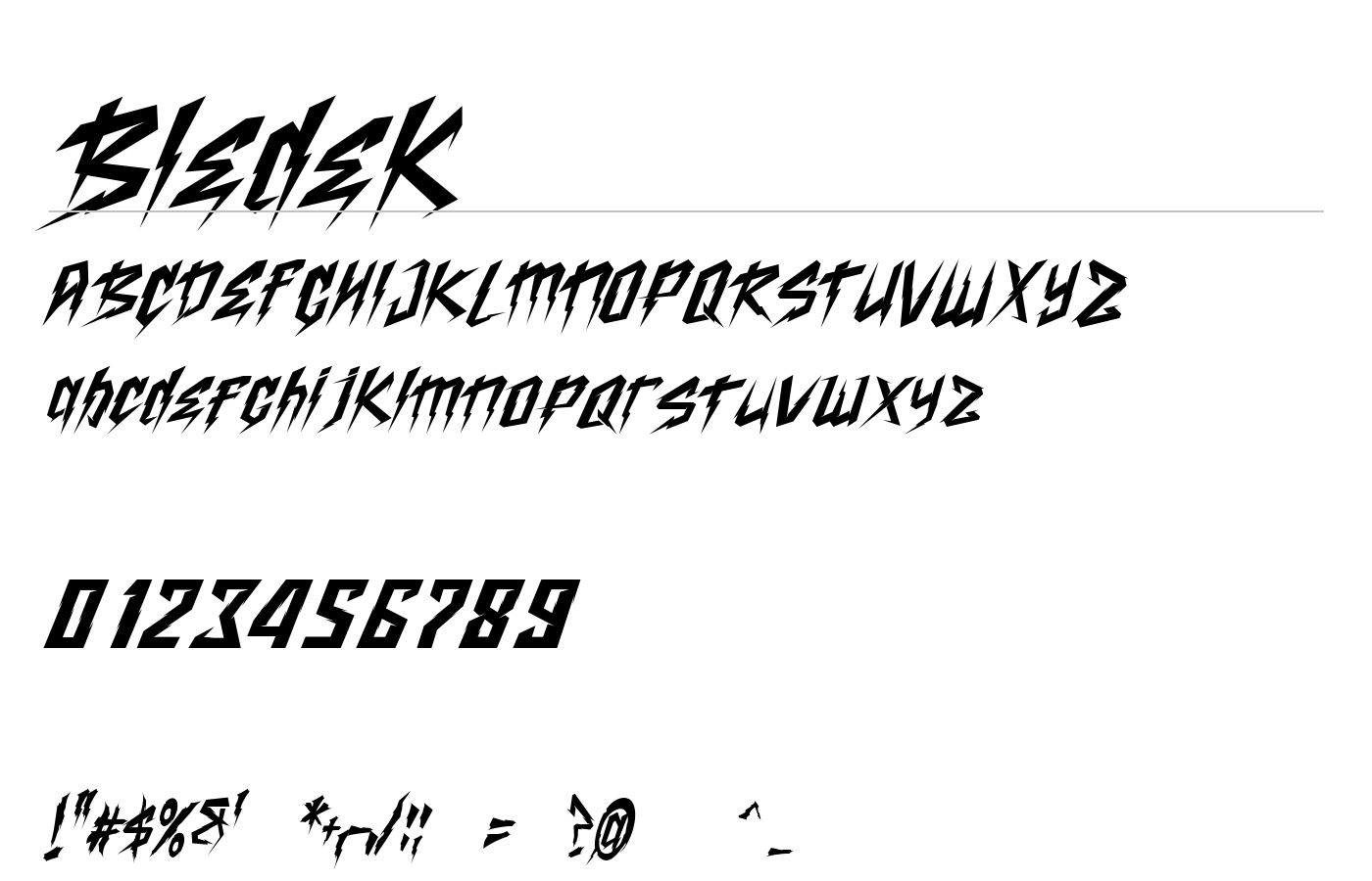 Bledek Font preview