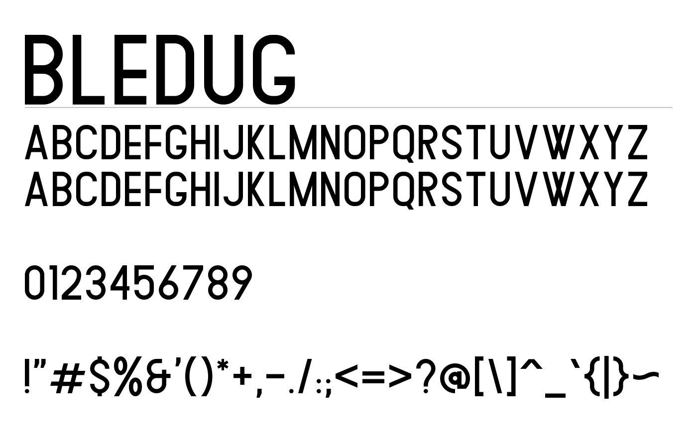 Bledug Font preview