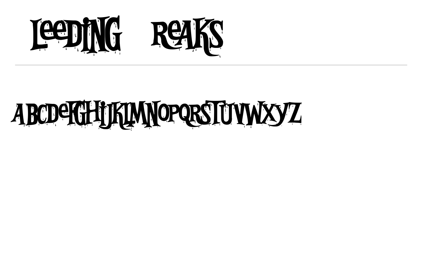Bleeding Freaks Font preview