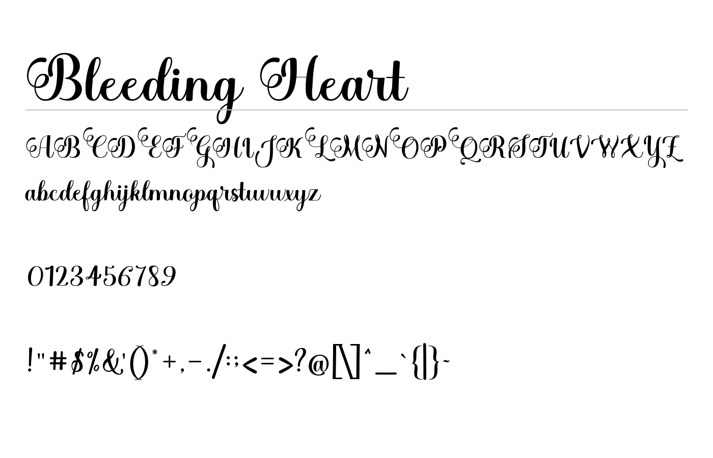 Bleeding Heart Font preview
