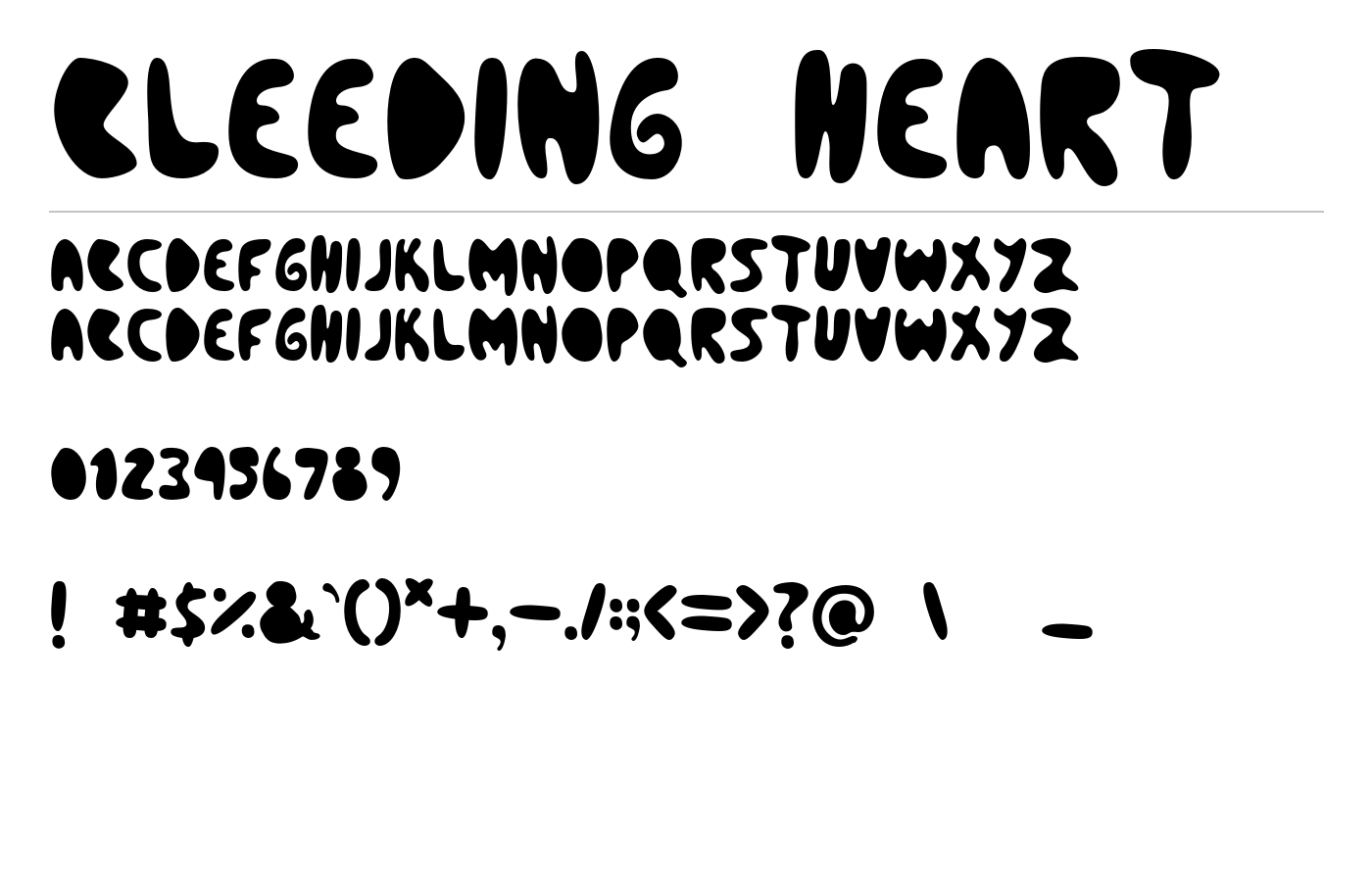 Bleeding Heart Font preview