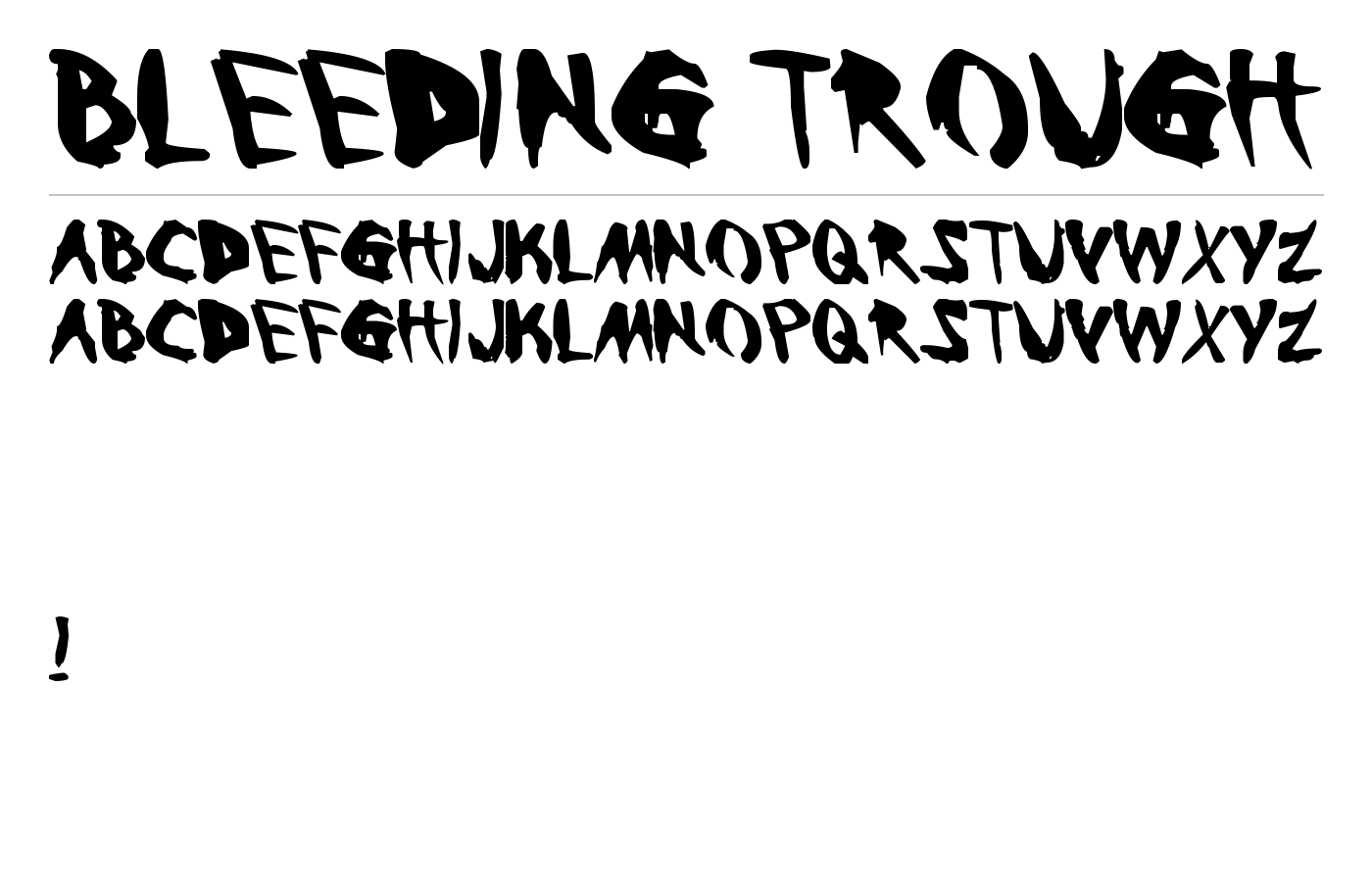 Bleeding Trough Font preview