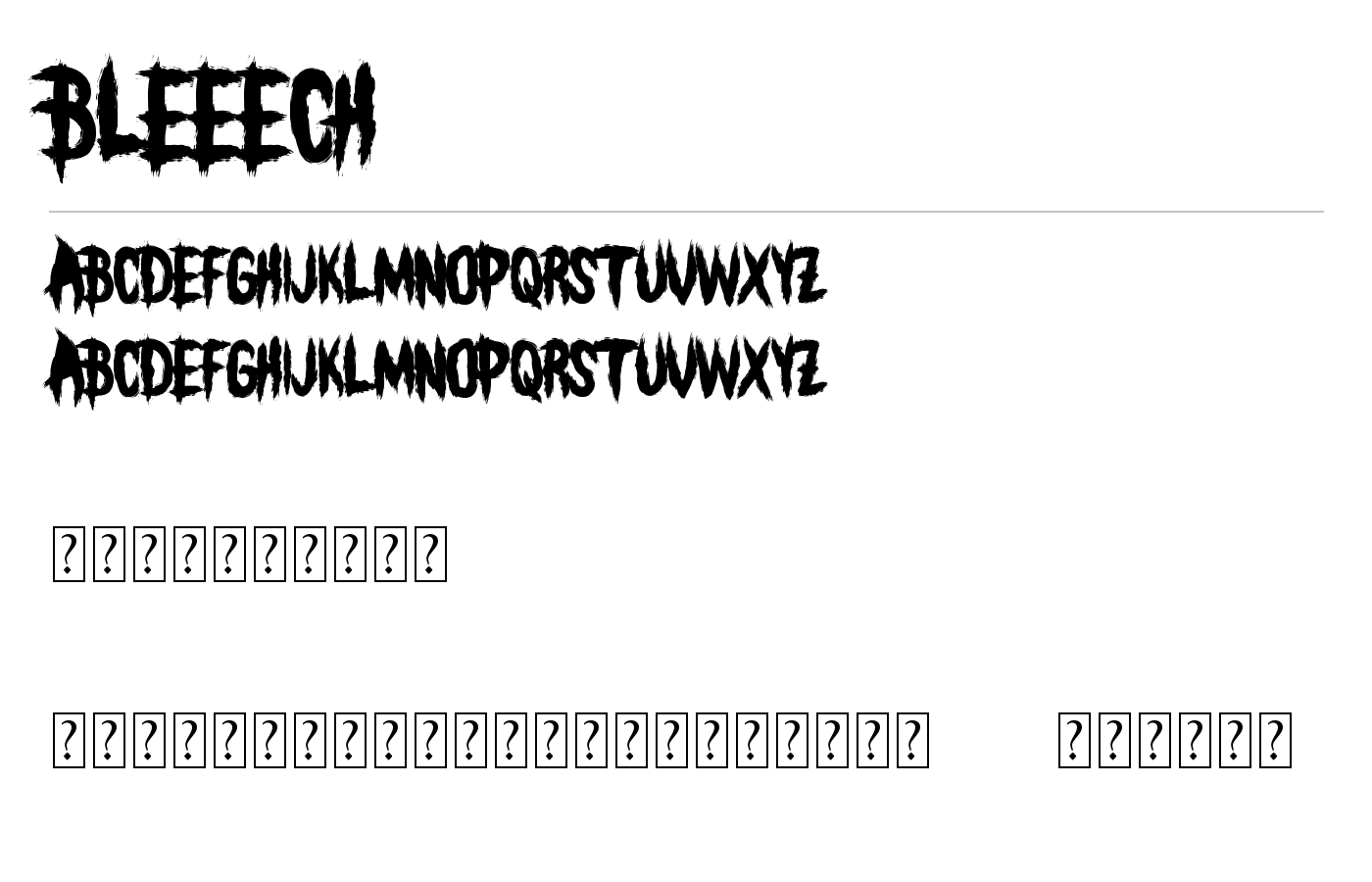 BLEEECH Font preview