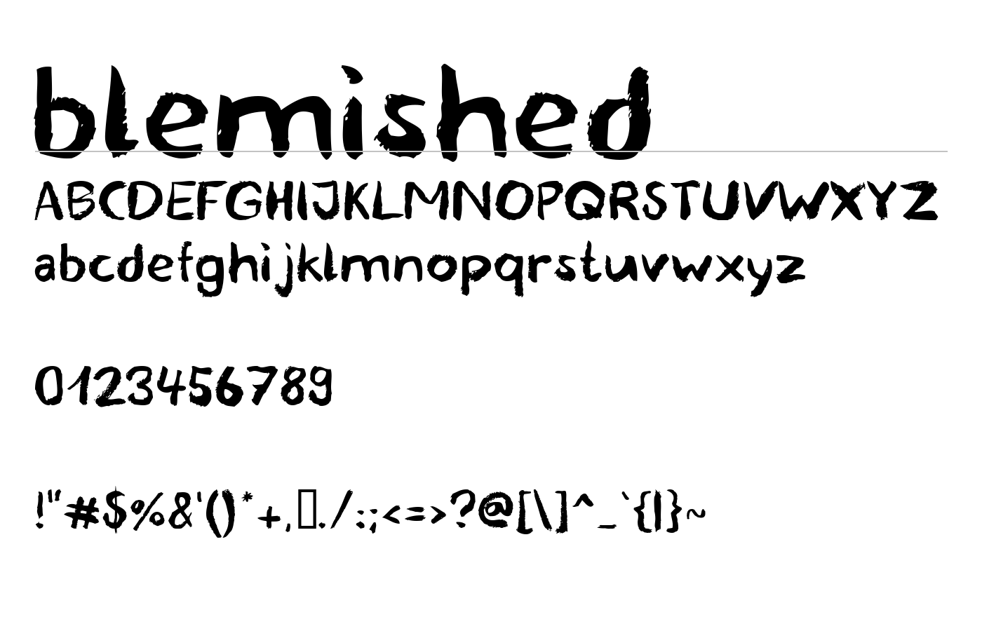 blemished Font preview