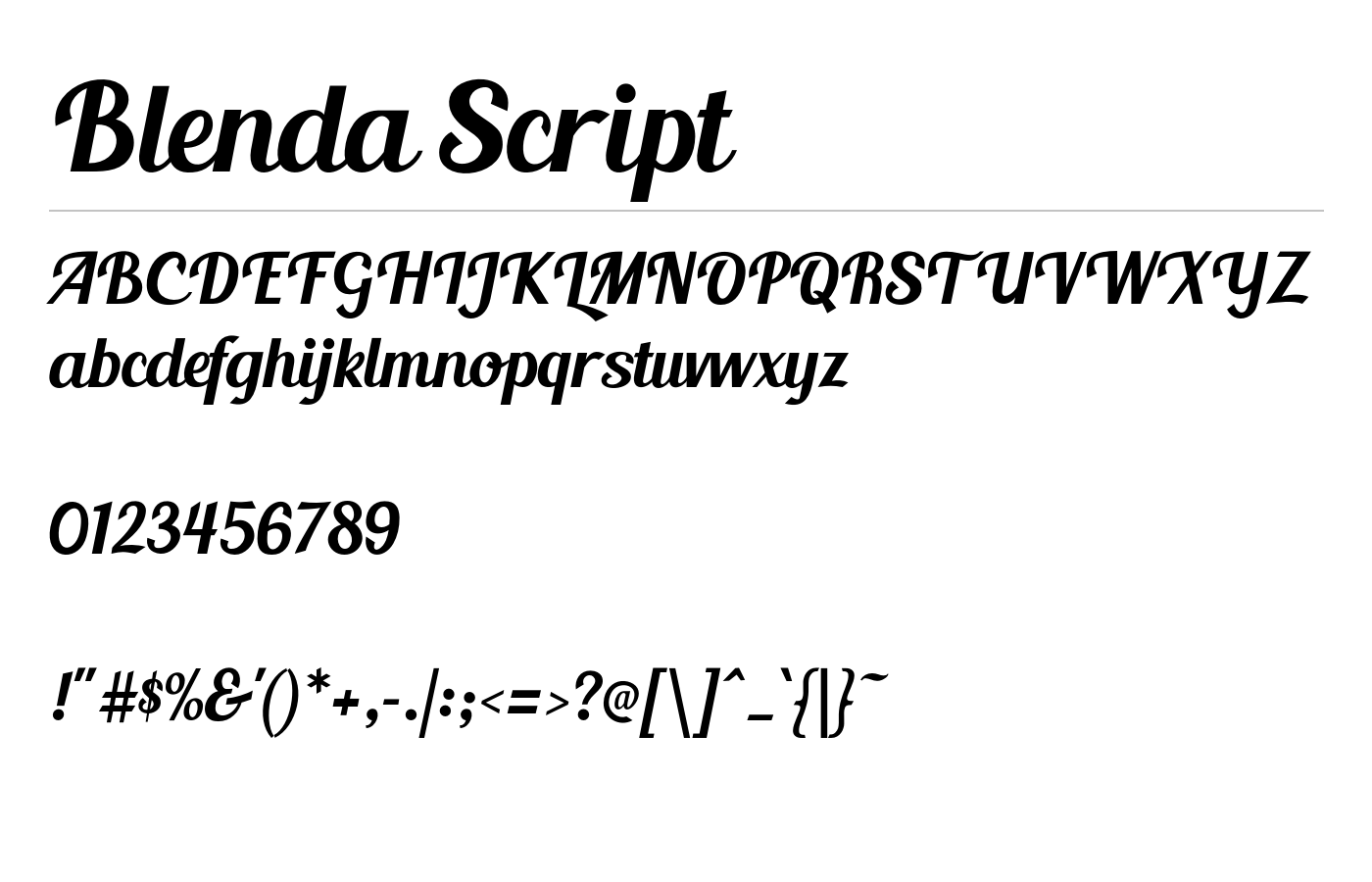 Blenda Script Font preview