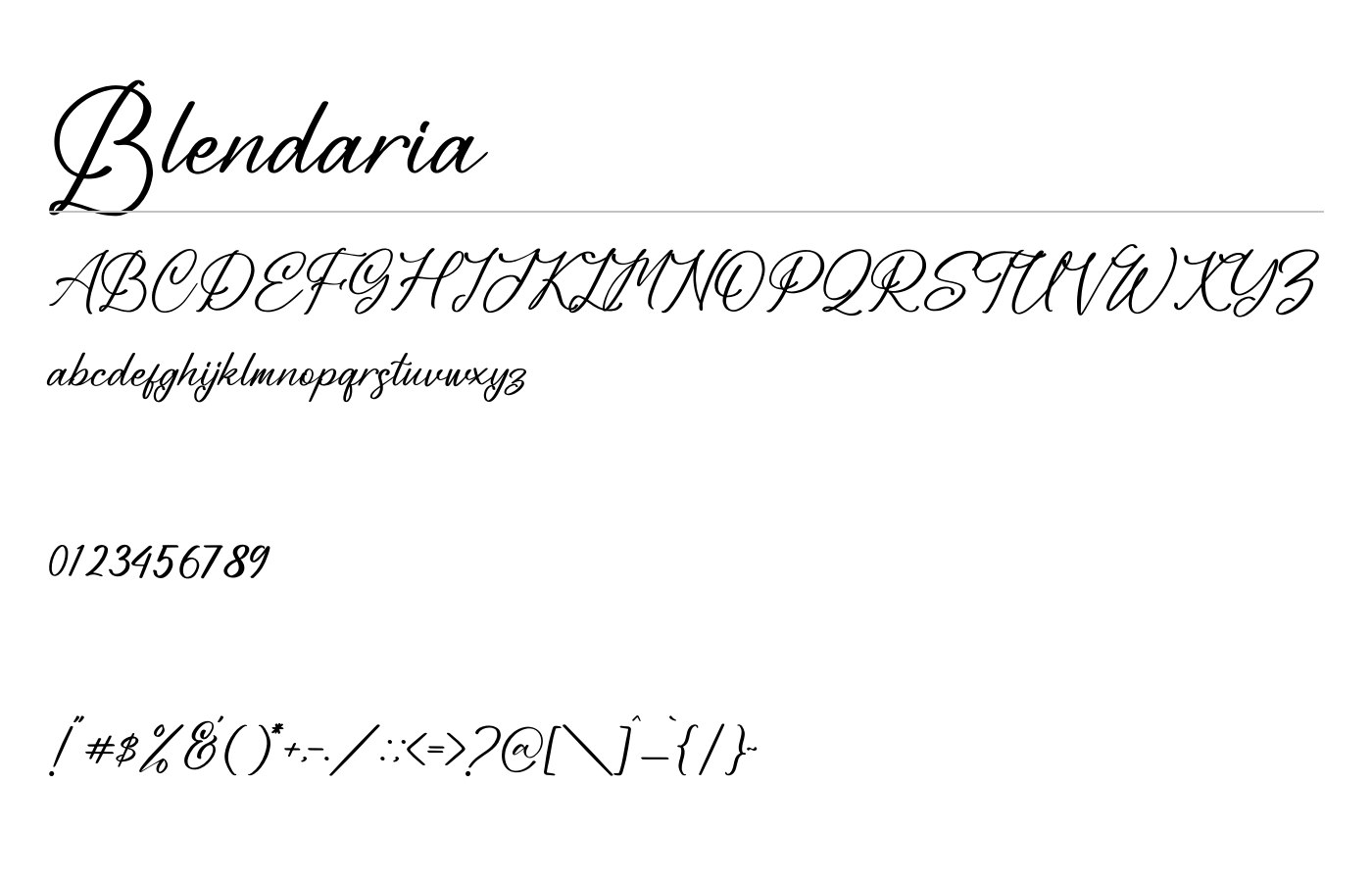 Blendaria Font preview