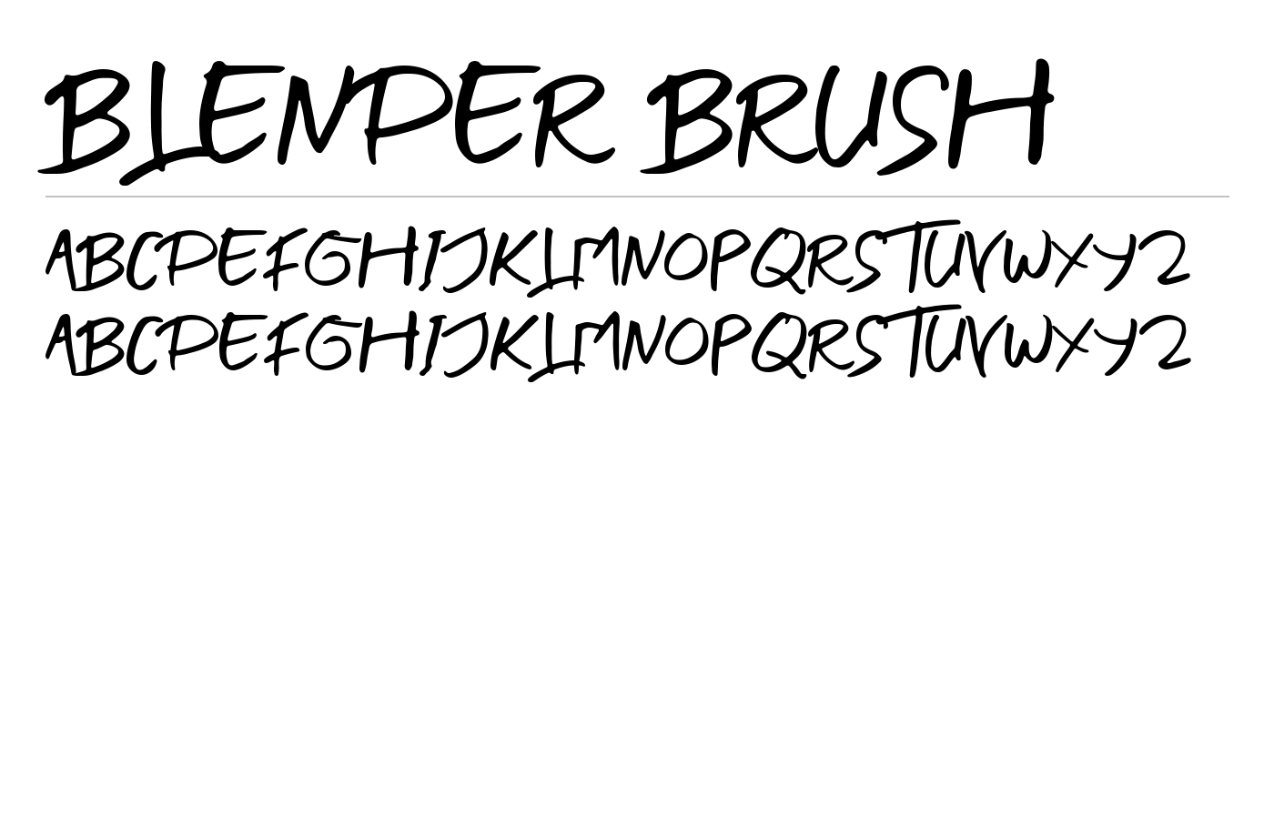 BLENDER BRUSH Font preview