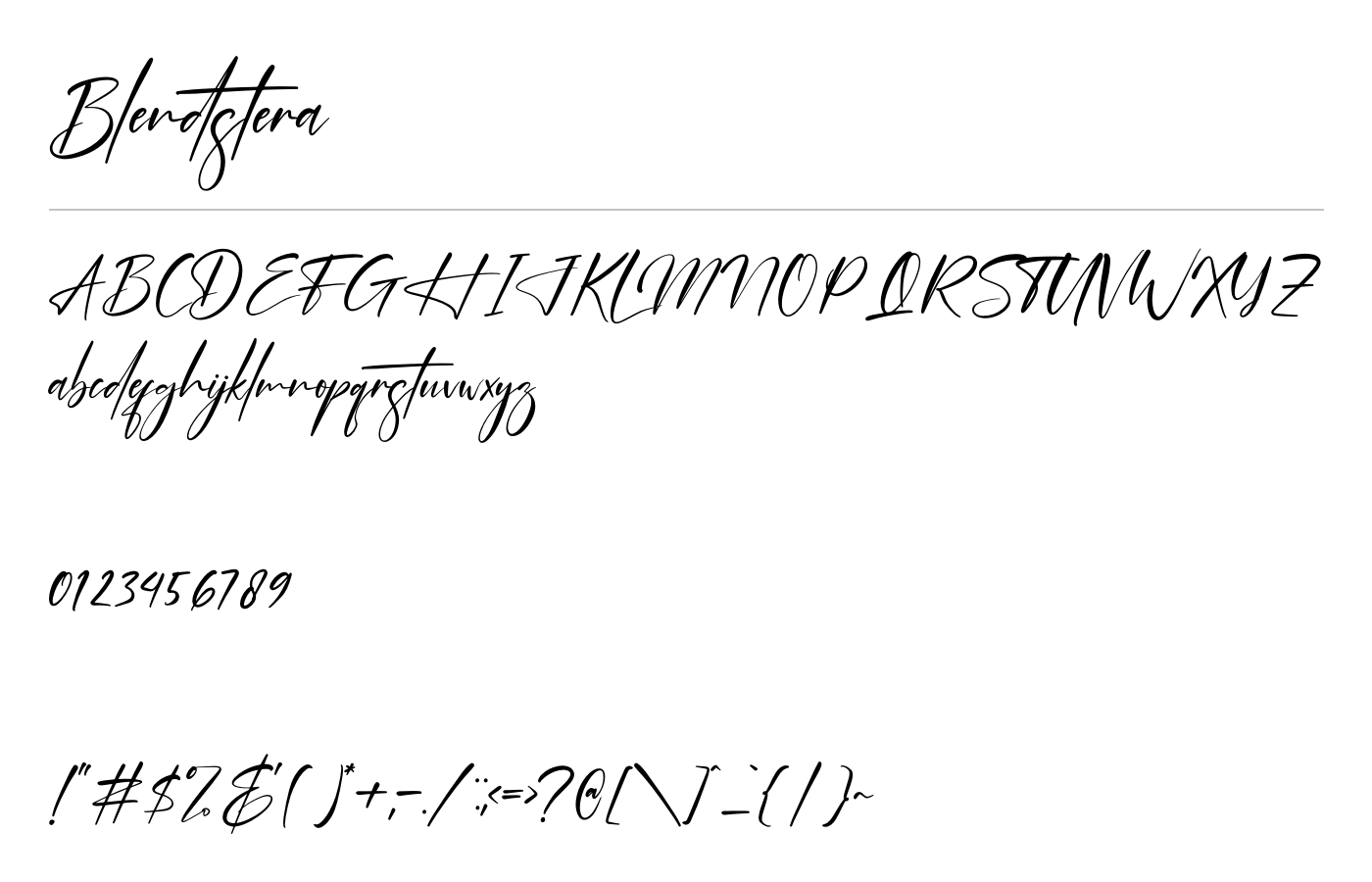 Blendstera Font preview