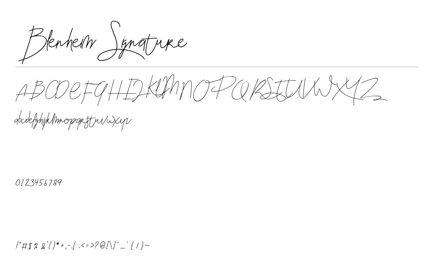 Blenheim Signature Font preview