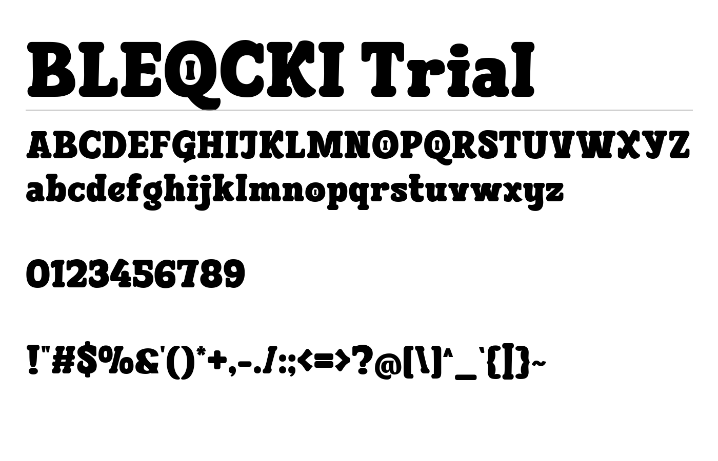 BLEQCKI Trial Font preview