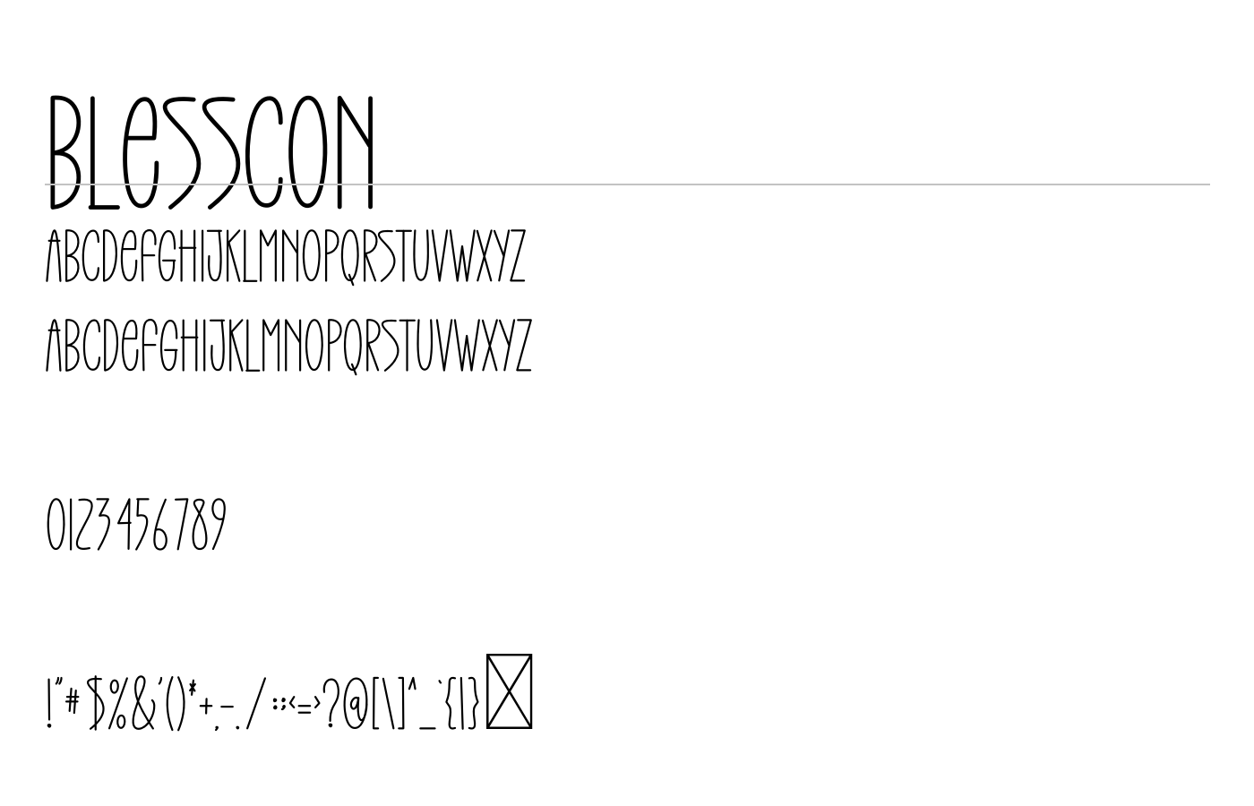 Blesscon Font preview