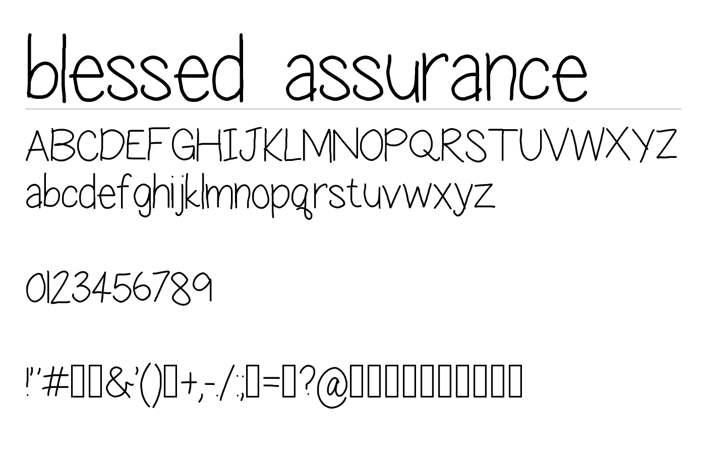 blessed assurance Font preview