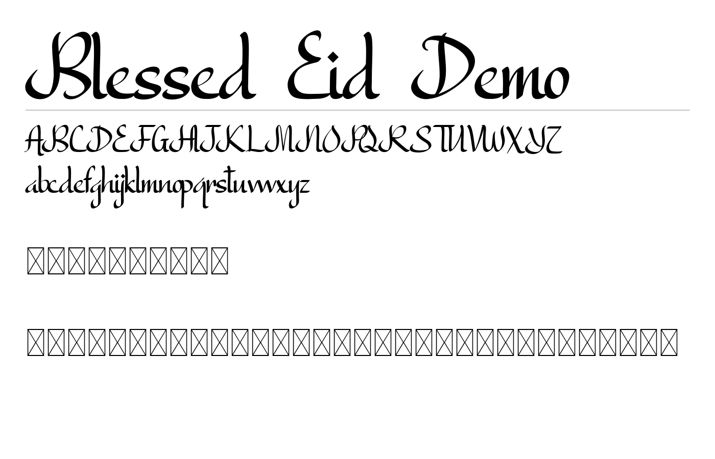 Blessed Eid Demo Font preview
