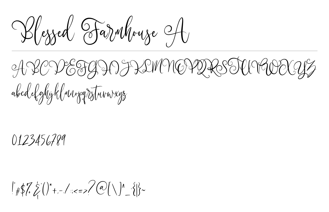 Blessed Farmhouse A Font preview