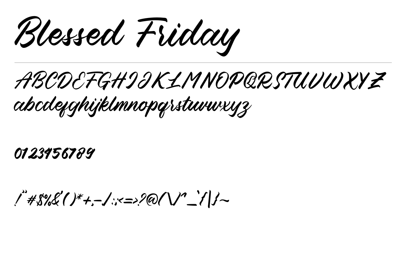 Blessed Friday Font preview