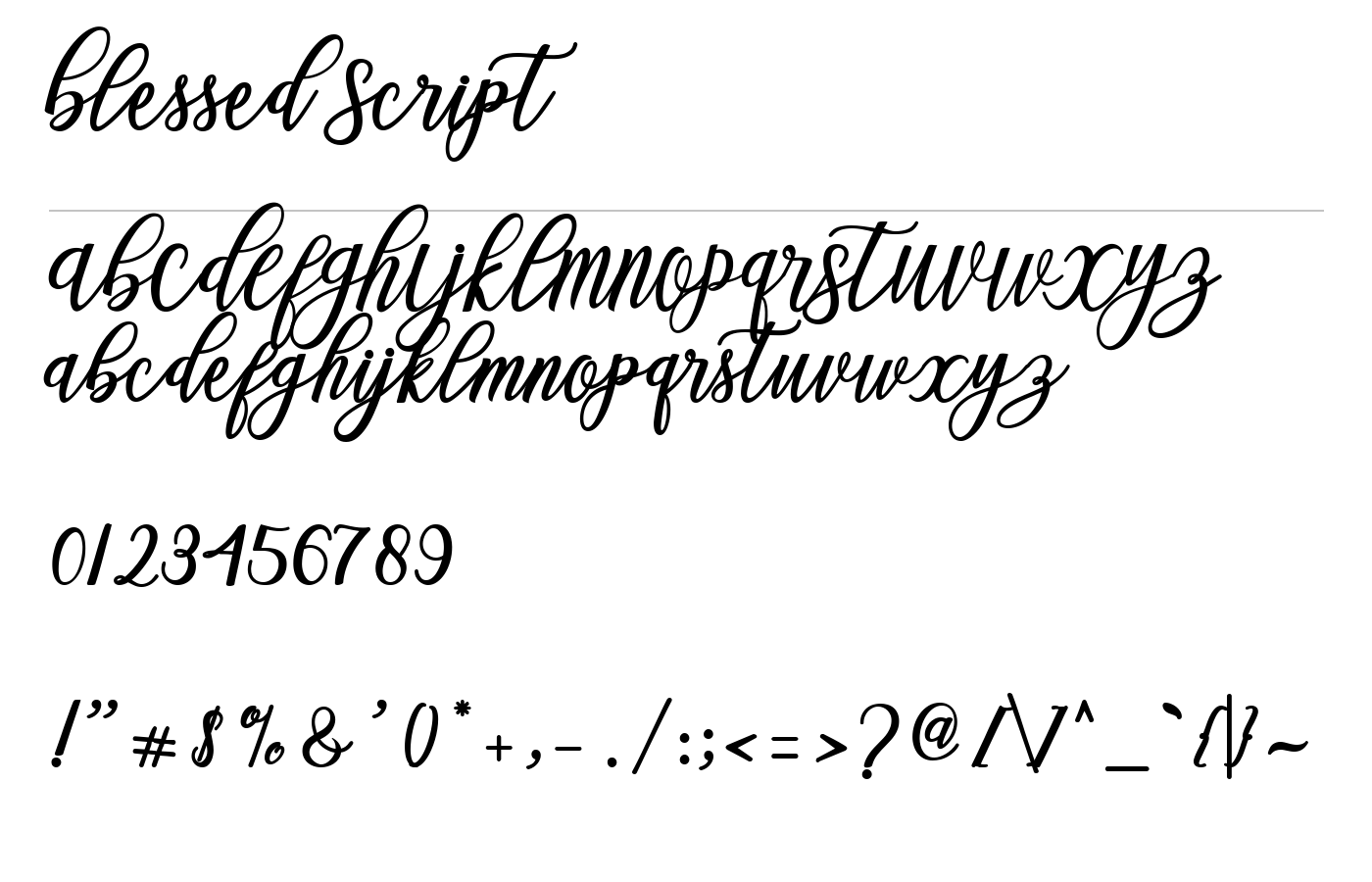 Blessed Script Font preview