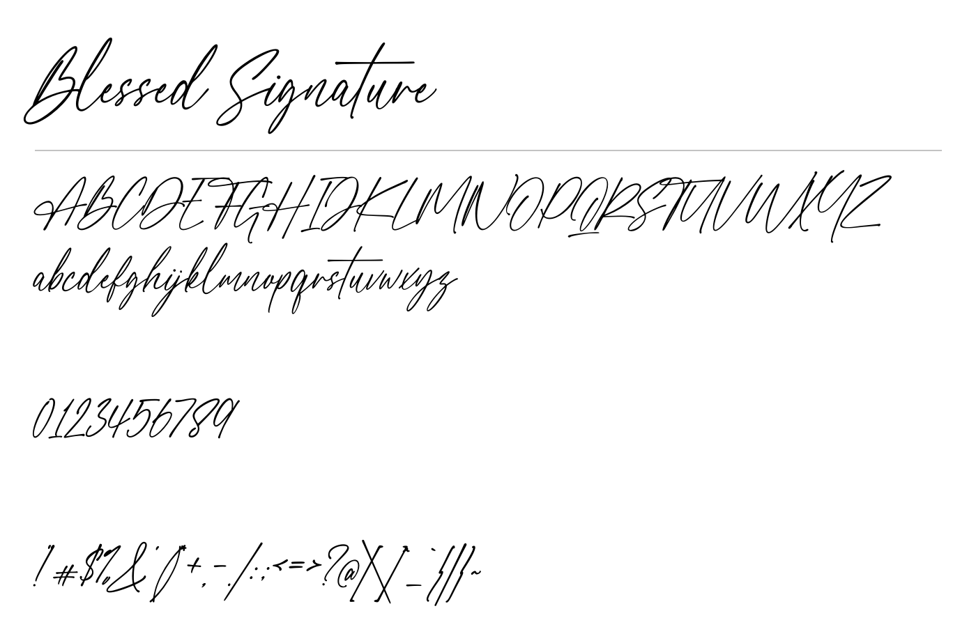 Blessed Signature Font preview