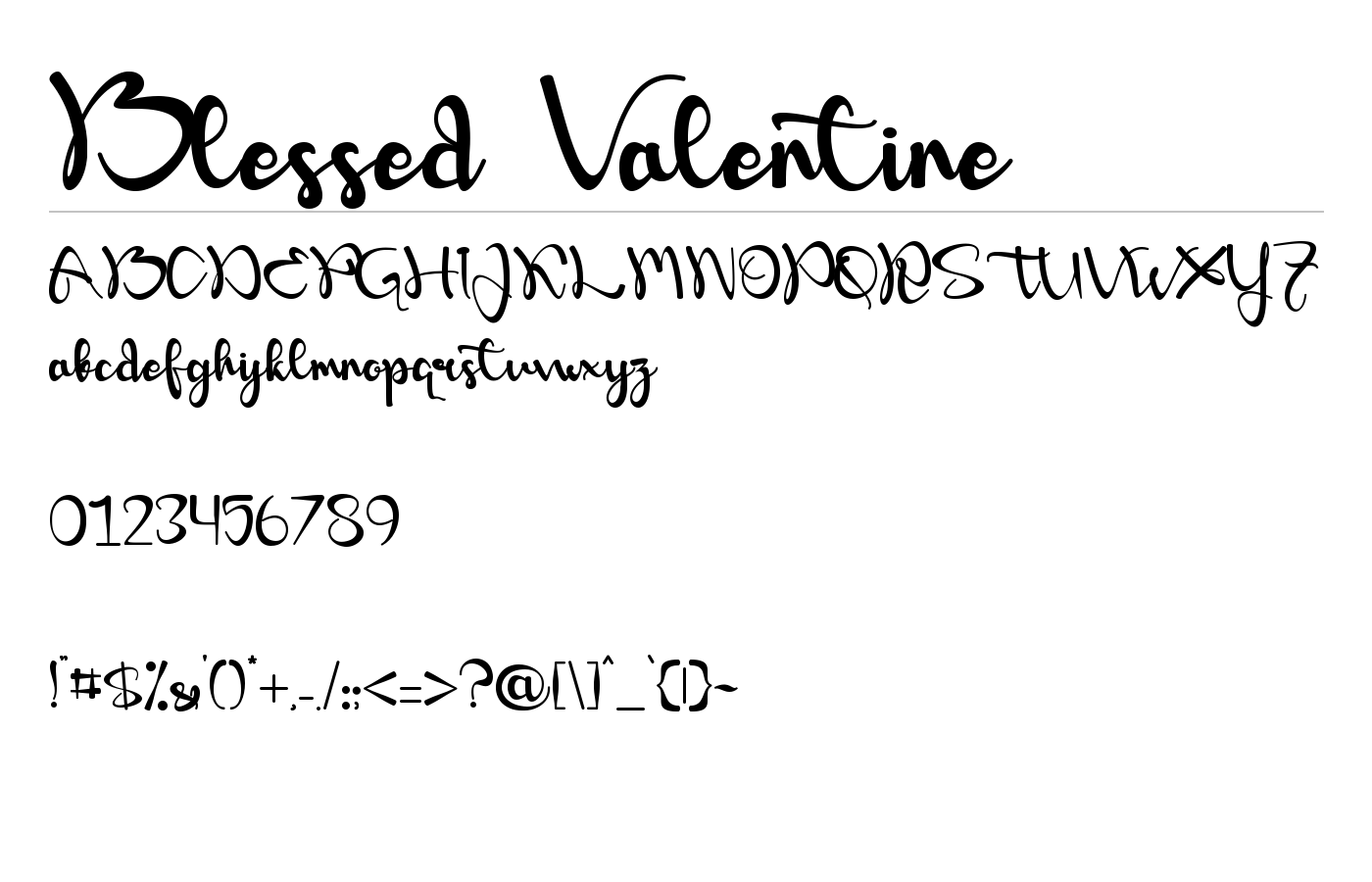 Blessed Valentine Font preview