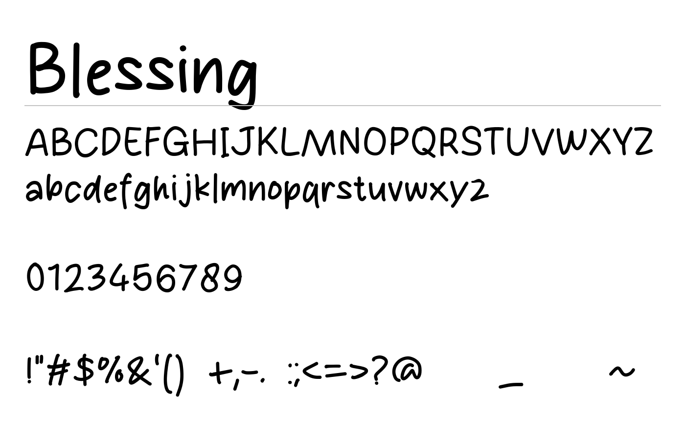 Blessing Font preview