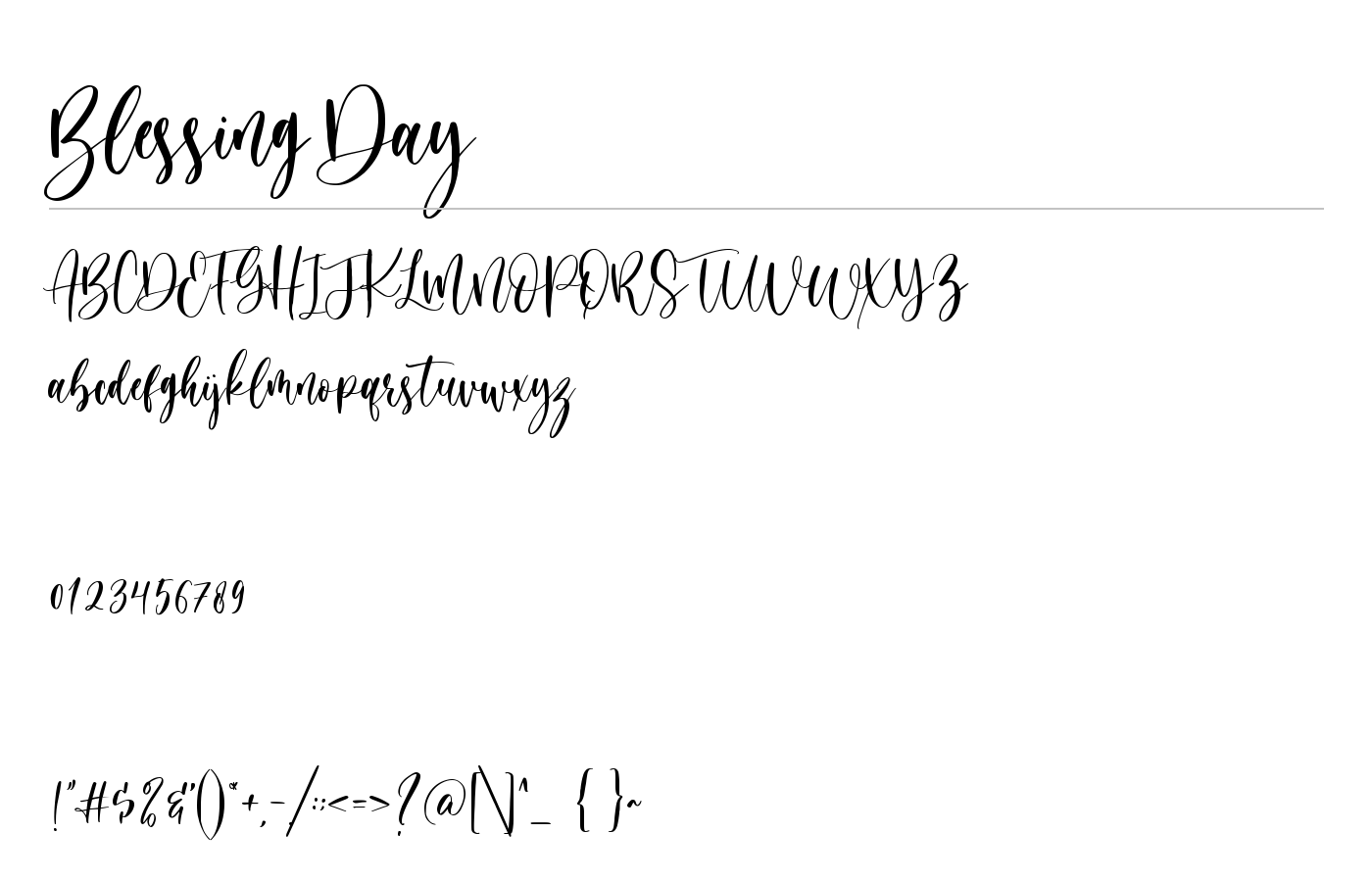 Blessing Day Font preview