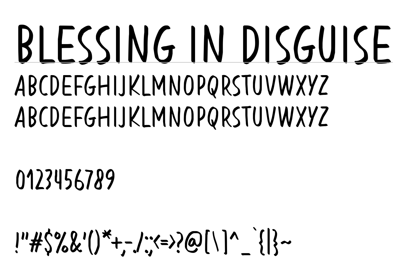 Blessing in Disguise Font preview