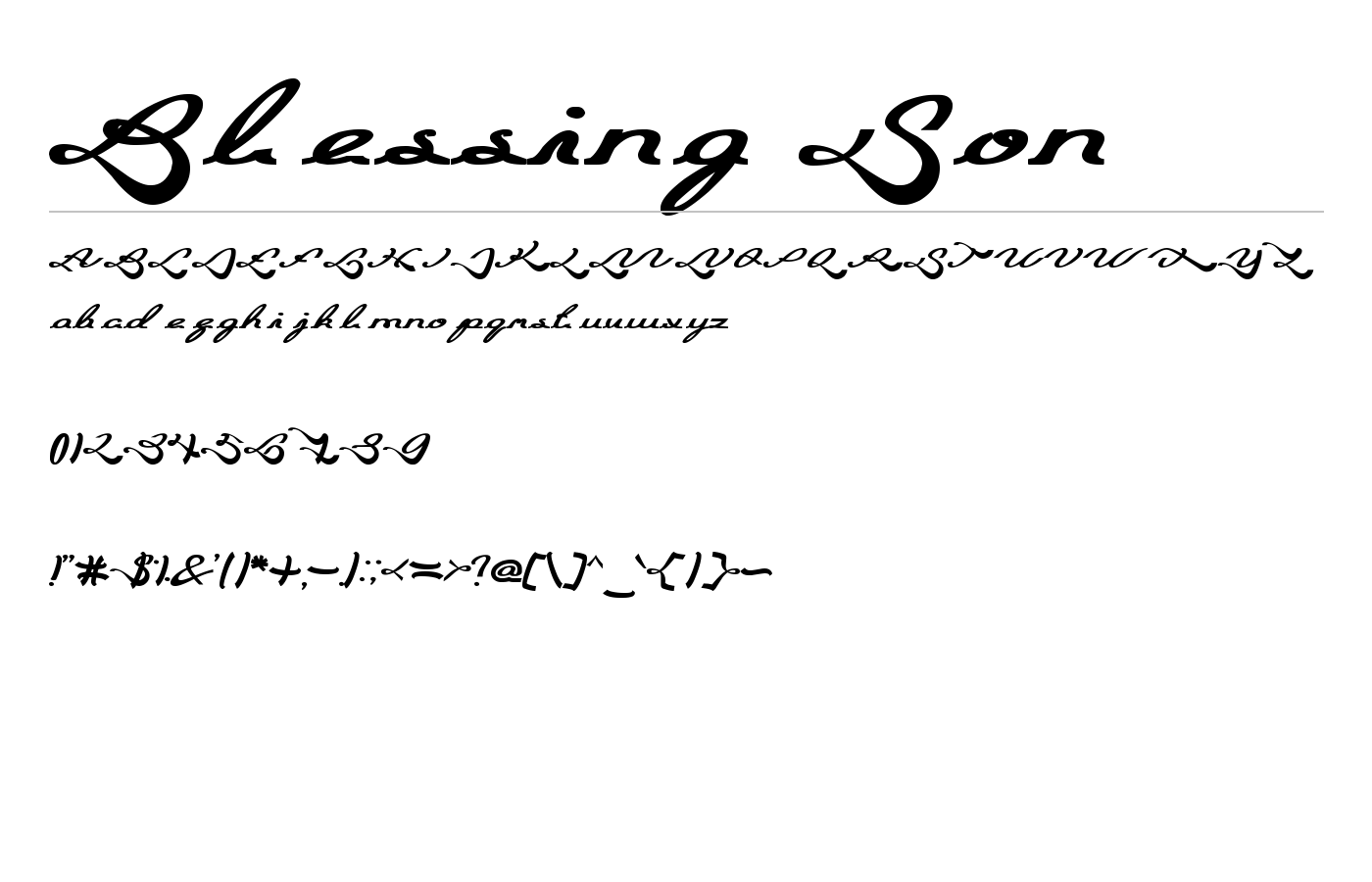 Blessing Son Font preview