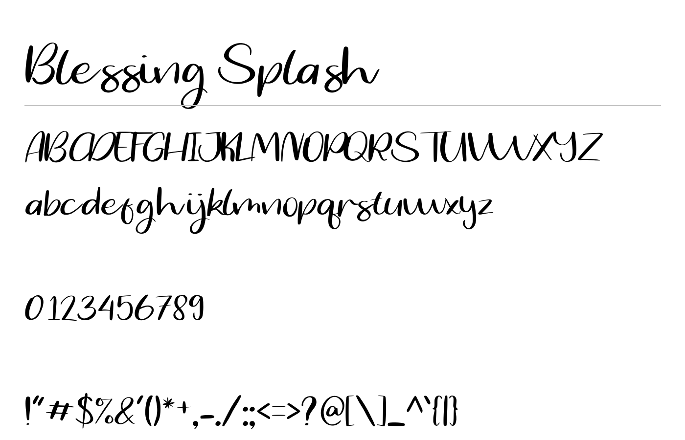 Blessing Splash Font preview